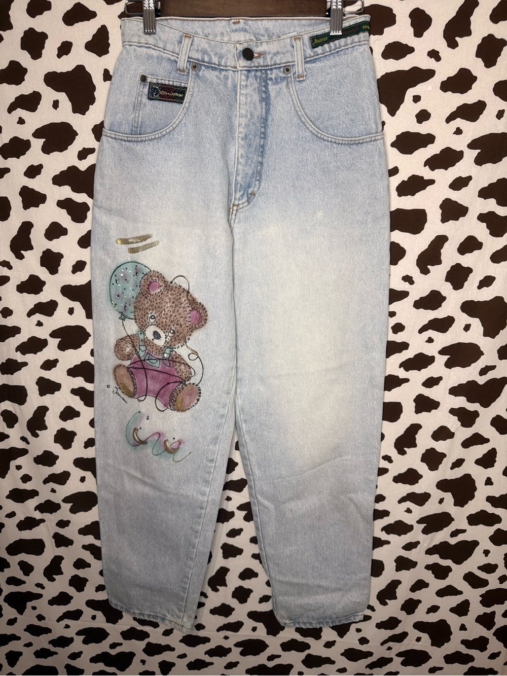 Vintage Jeambox Women Light Wash Blue Denim Tapered Jeans 100% Cotton 5-Pocket